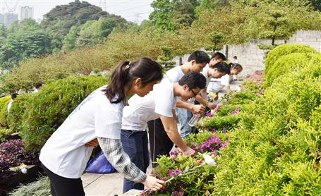 公司党委与北雀社区党委开展清明祭扫运动